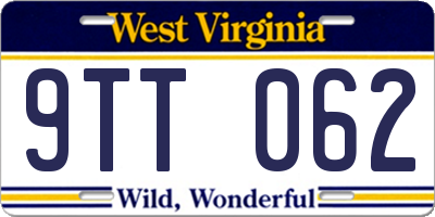 WV license plate 9TT062