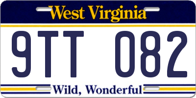 WV license plate 9TT082