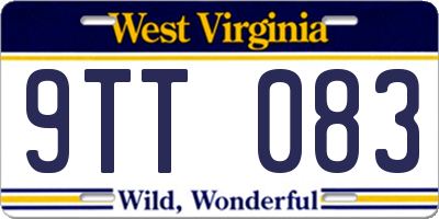WV license plate 9TT083