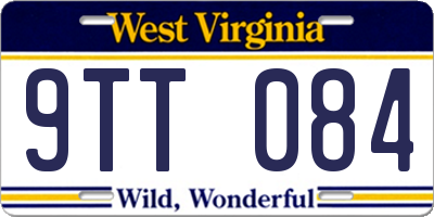 WV license plate 9TT084