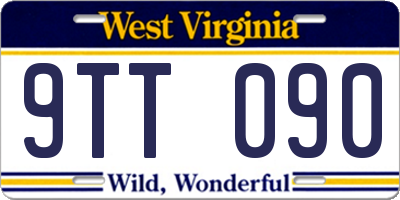 WV license plate 9TT090