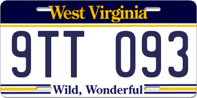 WV license plate 9TT093