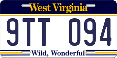 WV license plate 9TT094