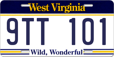 WV license plate 9TT101