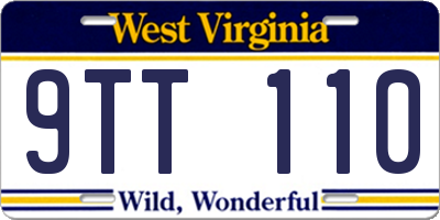 WV license plate 9TT110