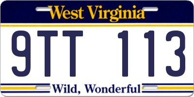 WV license plate 9TT113