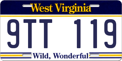 WV license plate 9TT119