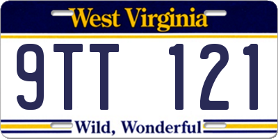 WV license plate 9TT121