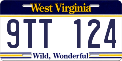 WV license plate 9TT124