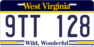 WV license plate 9TT128
