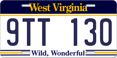WV license plate 9TT130