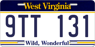 WV license plate 9TT131