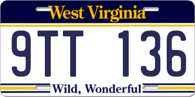 WV license plate 9TT136