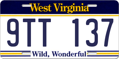 WV license plate 9TT137