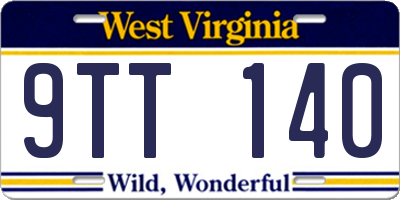 WV license plate 9TT140