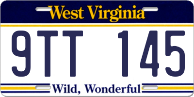 WV license plate 9TT145