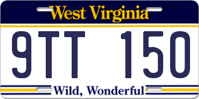 WV license plate 9TT150
