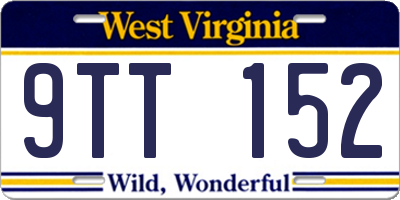 WV license plate 9TT152