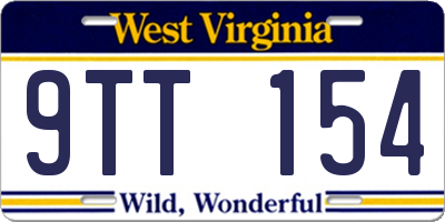 WV license plate 9TT154