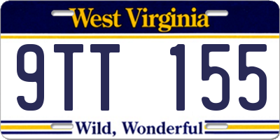 WV license plate 9TT155