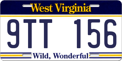 WV license plate 9TT156