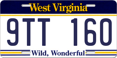 WV license plate 9TT160
