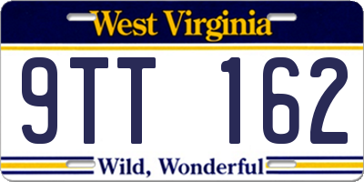 WV license plate 9TT162