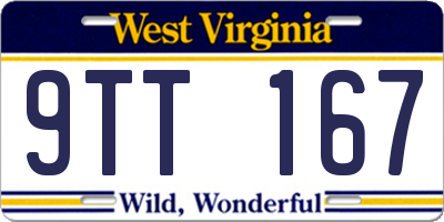 WV license plate 9TT167