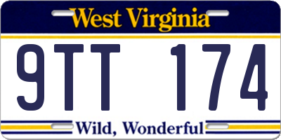 WV license plate 9TT174