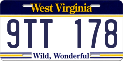 WV license plate 9TT178