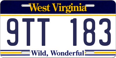 WV license plate 9TT183