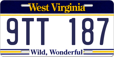 WV license plate 9TT187