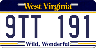 WV license plate 9TT191