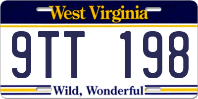 WV license plate 9TT198