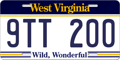 WV license plate 9TT200