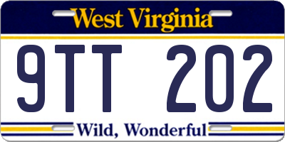 WV license plate 9TT202