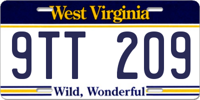 WV license plate 9TT209