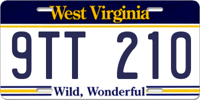 WV license plate 9TT210
