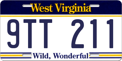 WV license plate 9TT211