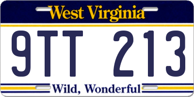 WV license plate 9TT213