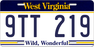 WV license plate 9TT219
