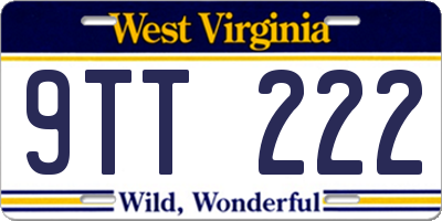 WV license plate 9TT222