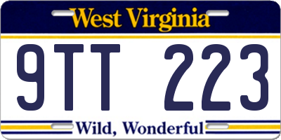 WV license plate 9TT223
