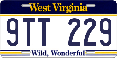 WV license plate 9TT229