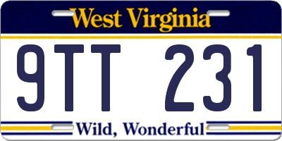 WV license plate 9TT231