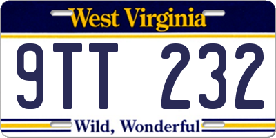 WV license plate 9TT232
