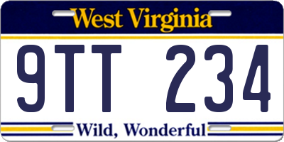 WV license plate 9TT234