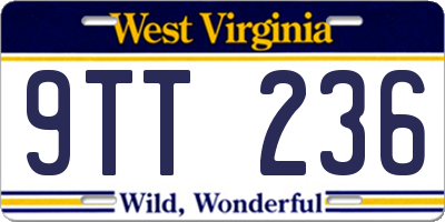 WV license plate 9TT236