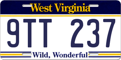 WV license plate 9TT237