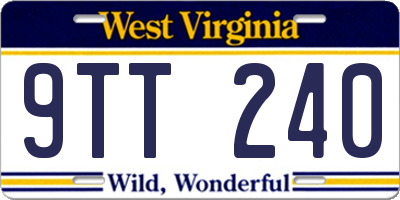 WV license plate 9TT240